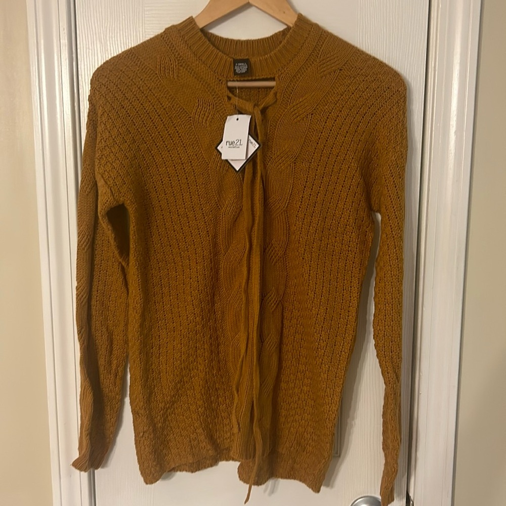 Rue21 mustard sweater size XS brand new with tags